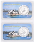 2001 AUSTRALIAN KOOKABURRA 1 OZ COINS - LOT OF 2