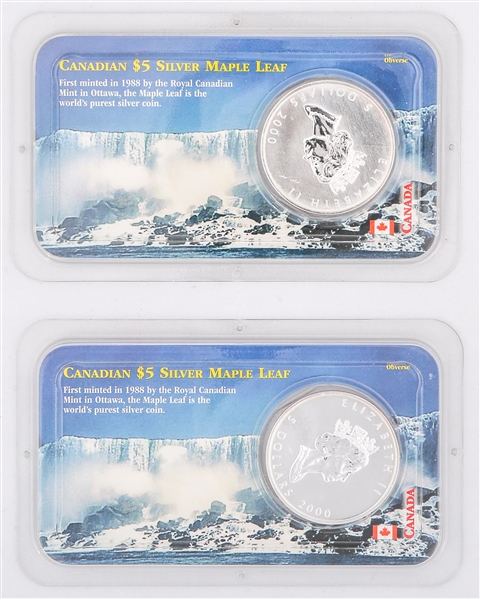 2000 LITTLETON CANADIAN SILVER 1 OZ COINS - LOT OF 2