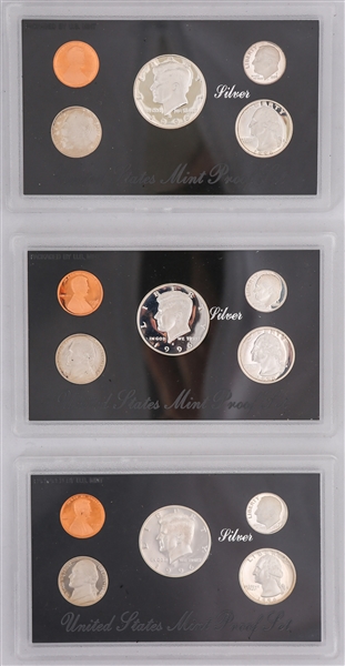 1996 UNITED STATES MINT SILVER PROOF SETS - LOT OF 3