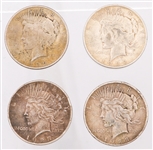 UNITED STATES SILVER PEACE DOLLARS - LOT OF 4