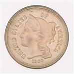 1866 UNITED STATES NICKEL 3 CENT PIECE HIGH GRADE