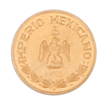 1865 B IMPERIAL MEXICO SMALL GOLD COIN
