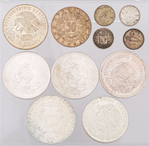 VARIETY OF WORLD SILVER COINAGE - 201.3 GRAMS 