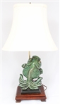 CHINESE CERAMIC FIGURAL GOLDFISH TABLE LAMP 
