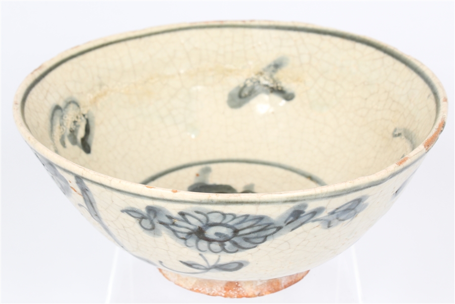 18TH CENTURY CHINESE BLUE AND WHITE TERRACOTTA BOWL