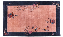 MID-CENTURY CHINESE RUG WITH BUTTERFLIES AND FLOWERS