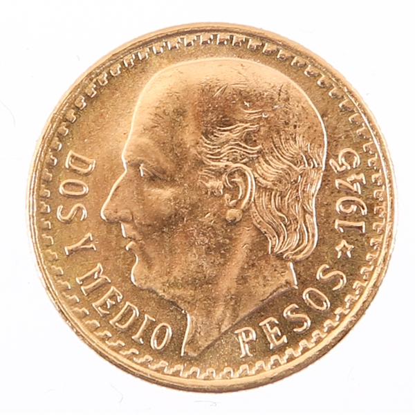 MEXICAN 1945 GOLD COIN 2.5 PESOS
