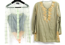 WOMENS GREEN-HUED BLOUSES - LOT OF 2
