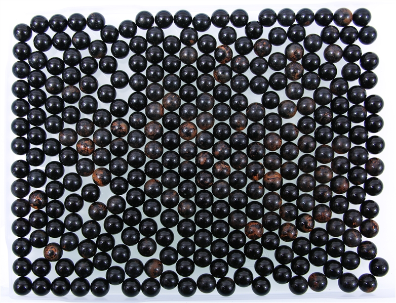 20TH C. OPAQUE BLACK MARBLES 