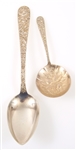 KIRK & SON STERLING SILVER REPOUSSE SERVING SPOONS