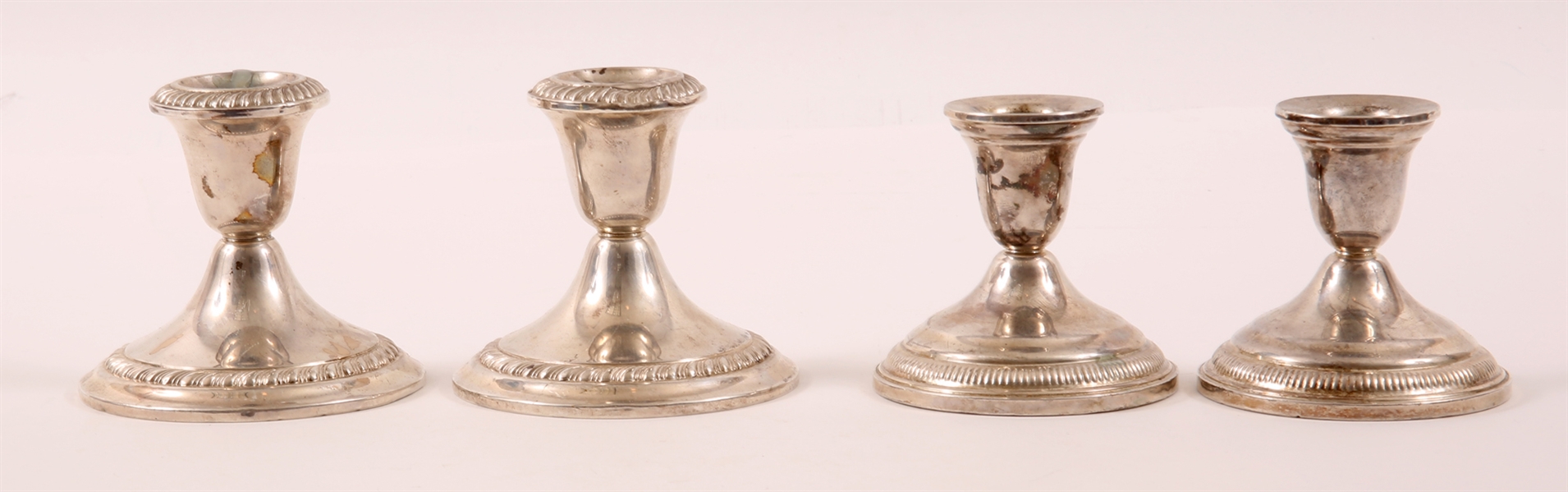 STERLING SILVER WEIGHTED CANDLESTICK SETS - LOT OF 2