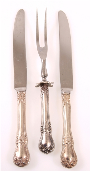 STERLING SILVER TOWLE OLD MASTER KNIVES & CARVING FORK