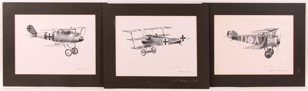 JOE DEMARCO SIGNED PRINTS OF EARLY 20TH C. AIRCRAFT