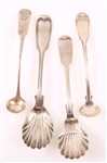 19TH CENTURY COIN SILVER SPOONS - LOT OF 4