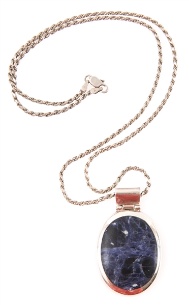 STERLING SILVER SODALITE NECKLACE 