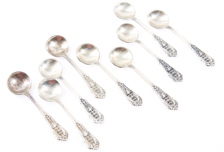 WALLACE STERLING SILVER ROSE POINT SALT SPOONS