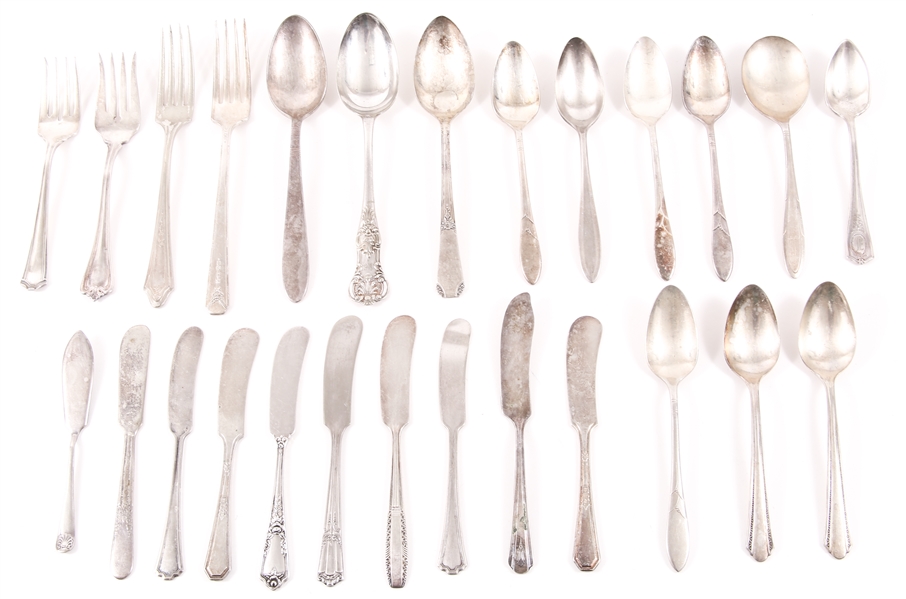 SILVER PLATED FLATWARE - SPOONS, FORKS, SPREADERS