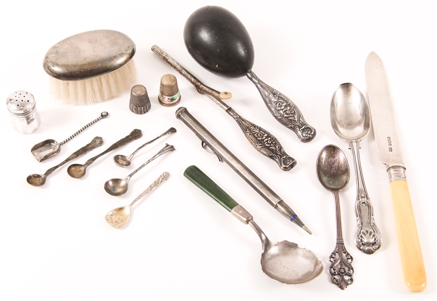 20TH C. STERLING SILVER FLATWARE & PERSONAL ITEMS