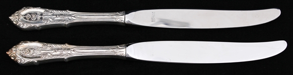 WALLACE STERLING SILVER ROSE POINT WEIGHTED KNIVES