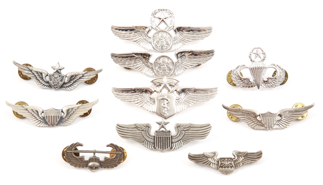 USAF U.S. AIR FORCE SERVICE WING BADGES - LOT OF 10