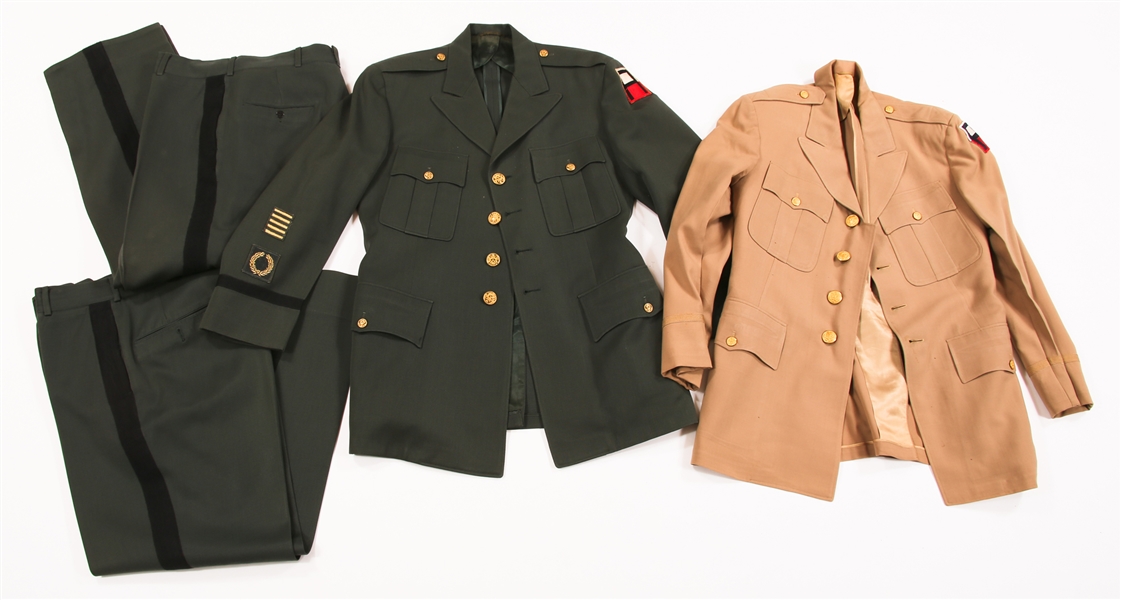 WWII ARMY OFFICER DRESS JACKET & TROUSERS - LOT OF 4