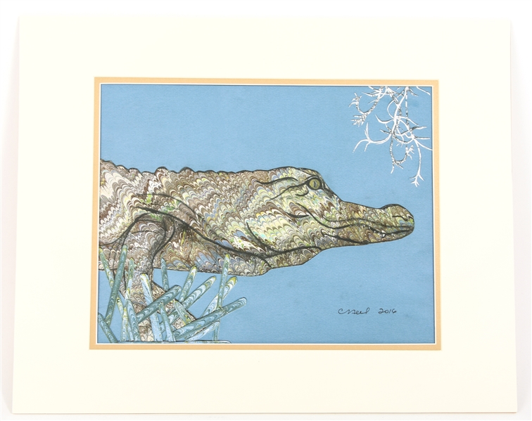 CATHY NEEL ALLIGATOR LITHOGRAPH ON PAPER