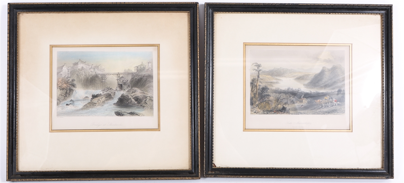 19TH C. W.H. BARTLETT HANDCOLORED ENGRAVINGS - LOT OF 2