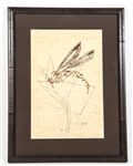 MOSQUITO SILKSCREEN ON MULBERRY PAPER FRAMED 