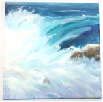 OIL ON GALLERY WRAPPED CANVAS OCEAN WAVE 
