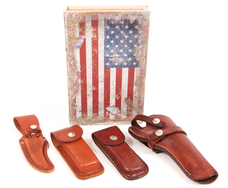 LEATHER KNIFE SHEATHS & HOLSTERS - LOT OF 4