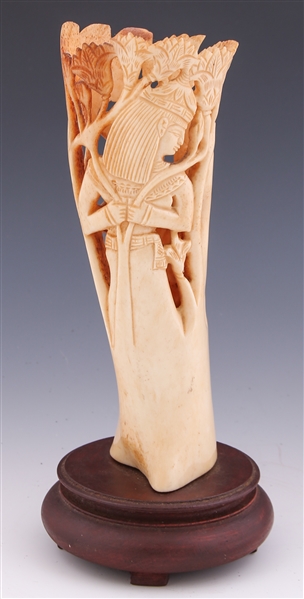 CARVED BONE EGYPTIAN PAPYRUS SCULPTURE