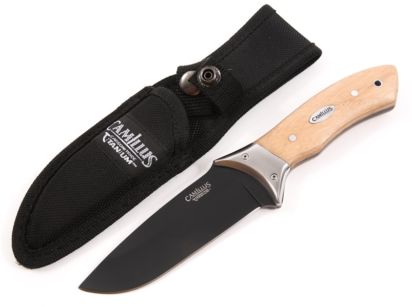 CAMILLUS 4.5" FIXED BLADE BAMBOO HANDLE KNIFE