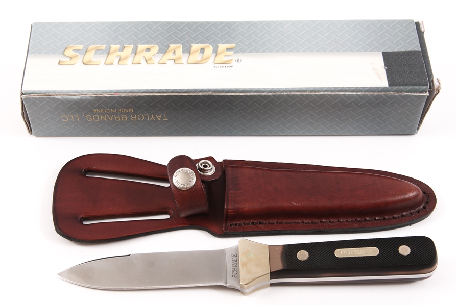 SCHRADE OLD TIMER 162OT FIXED BLADE KNIFE WITH SHEATH