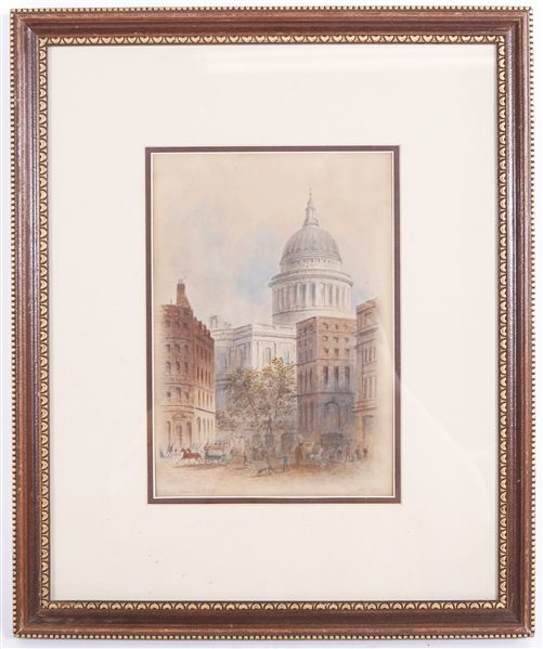 1889 EDWIN THOMAS DOLBY ST. PAULS WATERCOLOR - SIGNED