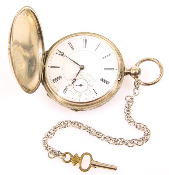 MID 20TH C. STERLING SILVER CASE POCKET WATCH 
