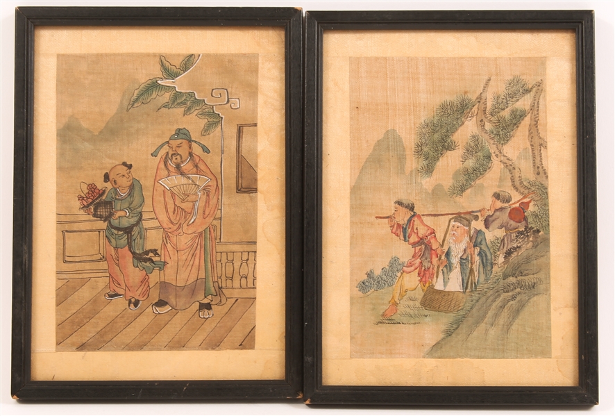 EARLY 20TH C. CHINESE SILK PAINTINGS - LOT OF 2