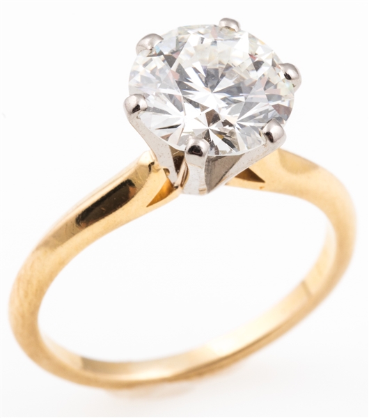 18K GOLD 2.2 CT VVS-1/H ROUND DIAMOND SOLITAIRE RING