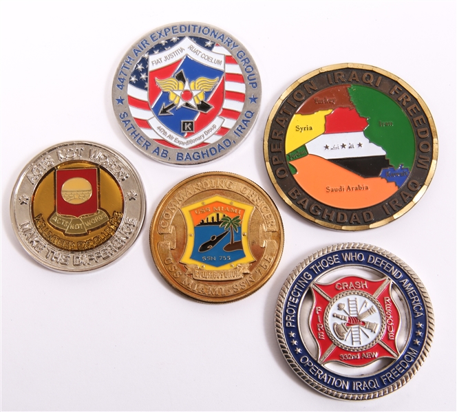 US MILITARY CHALLENGE COINS - LOT OF 5