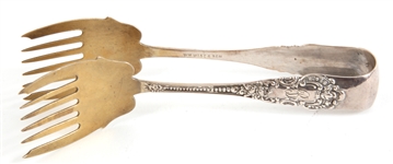 WILLIAM WISE & SON STERLING SILVER PASTRY TONGS