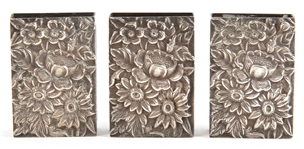 S. KIRK & SON STERLING SILVER REPOUSSE MATCH BOX COVERS