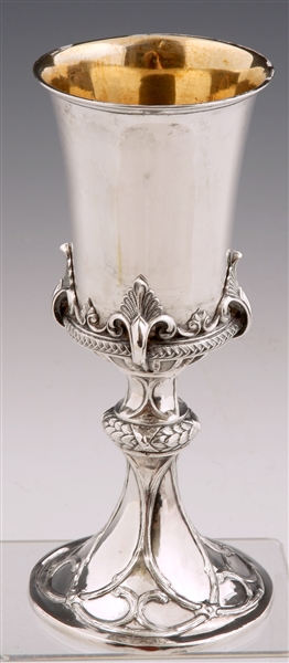 GERMAN .800 STERLING SILVER REPOUSSE GOBLET