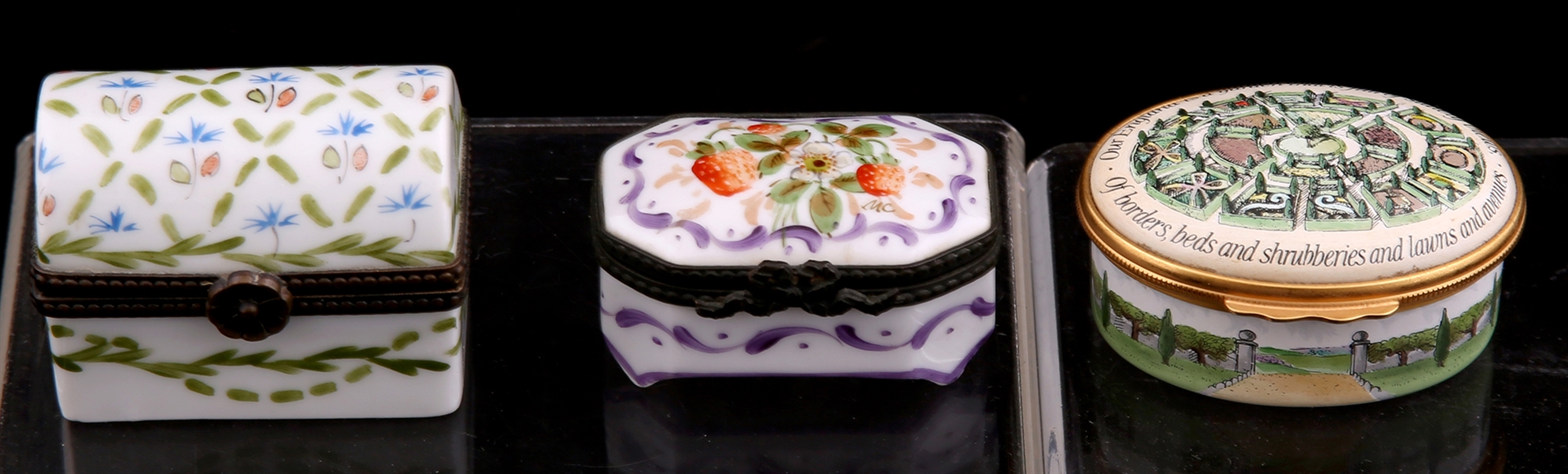 HALCYON DAYS AND LIMOGES TRINKET BOXES - LOT OF 3