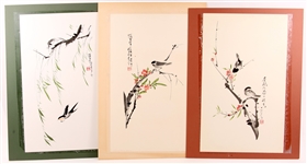 CONTEMPORARY CHINESE INK PAINTINGS - LOT OF 3 