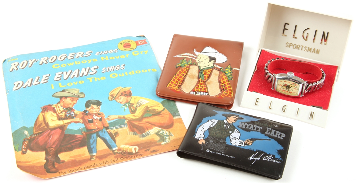 ROY ROGERS COLLECTIBLES - WALLETS, WATCH, RECORD