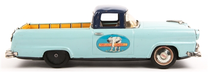 JAPANESE BANDAI FORD BLUE TIN TOY FRICTION TRUCK