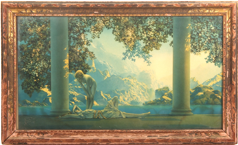 MAXFIELD PARRISH "DAYBREAK" HOUSE OF ART PRINT IN FRAME