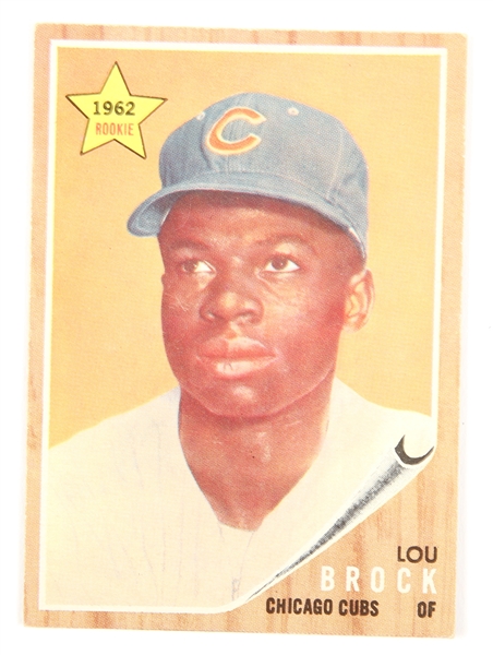 1962 TOPPS LOU BROCK 387 ROOKIE CHICAGO CUBS