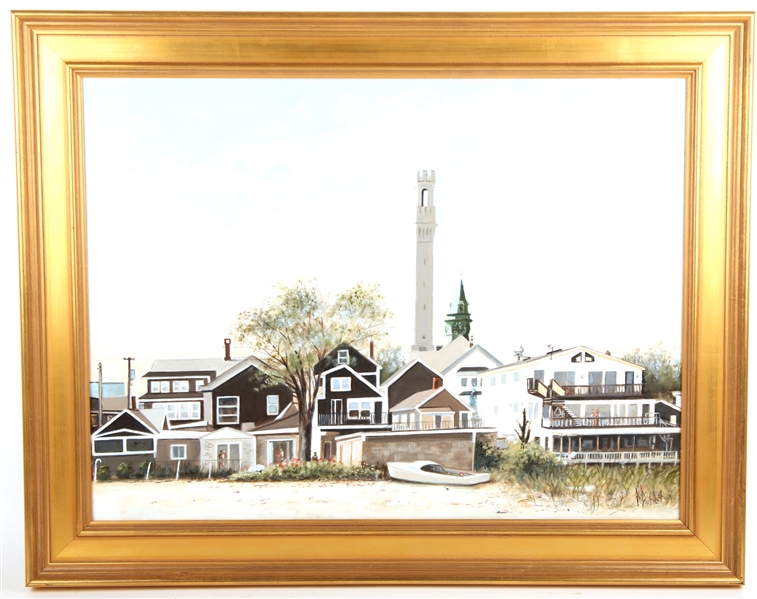 PETER DUTRA PROVINCETOWN MA OIL ON BOARD PAINTING