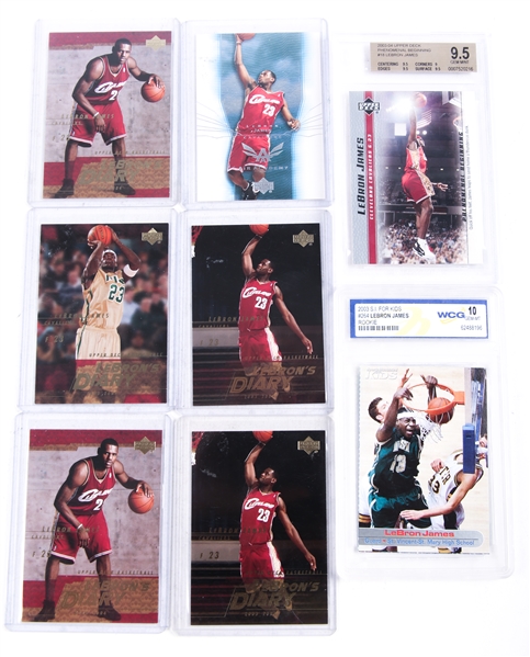 LEBRON JAMES NBA CARD LOT OF 8
