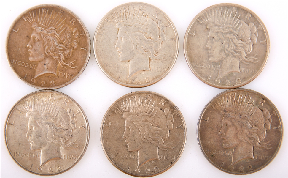 U.S. SILVER PEACE ONE DOLLAR COLLECTOR PARTIAL SET